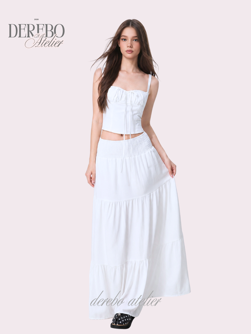 dereborujo（ドレボルゾー）の「Shirring bustier long skirt set-up (set)（Dresses）」