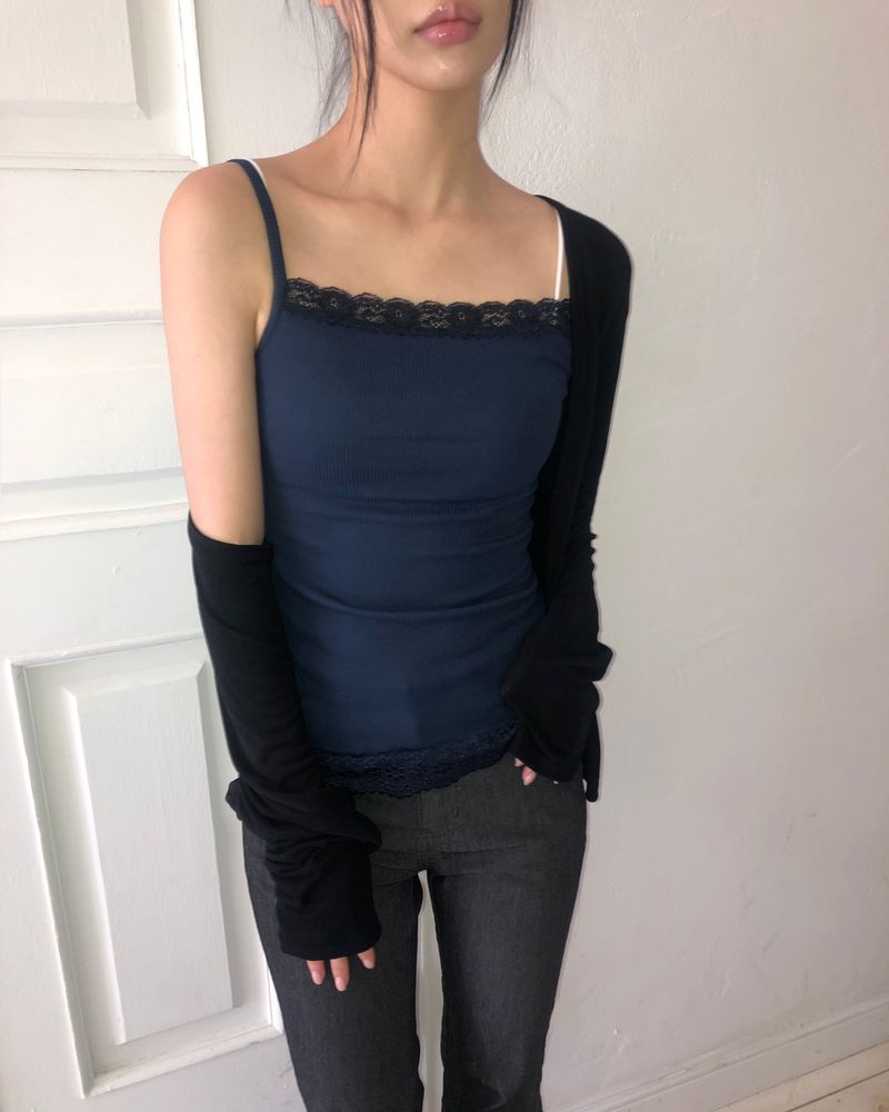 Vuet Lace Ribbed Sleeveless Top