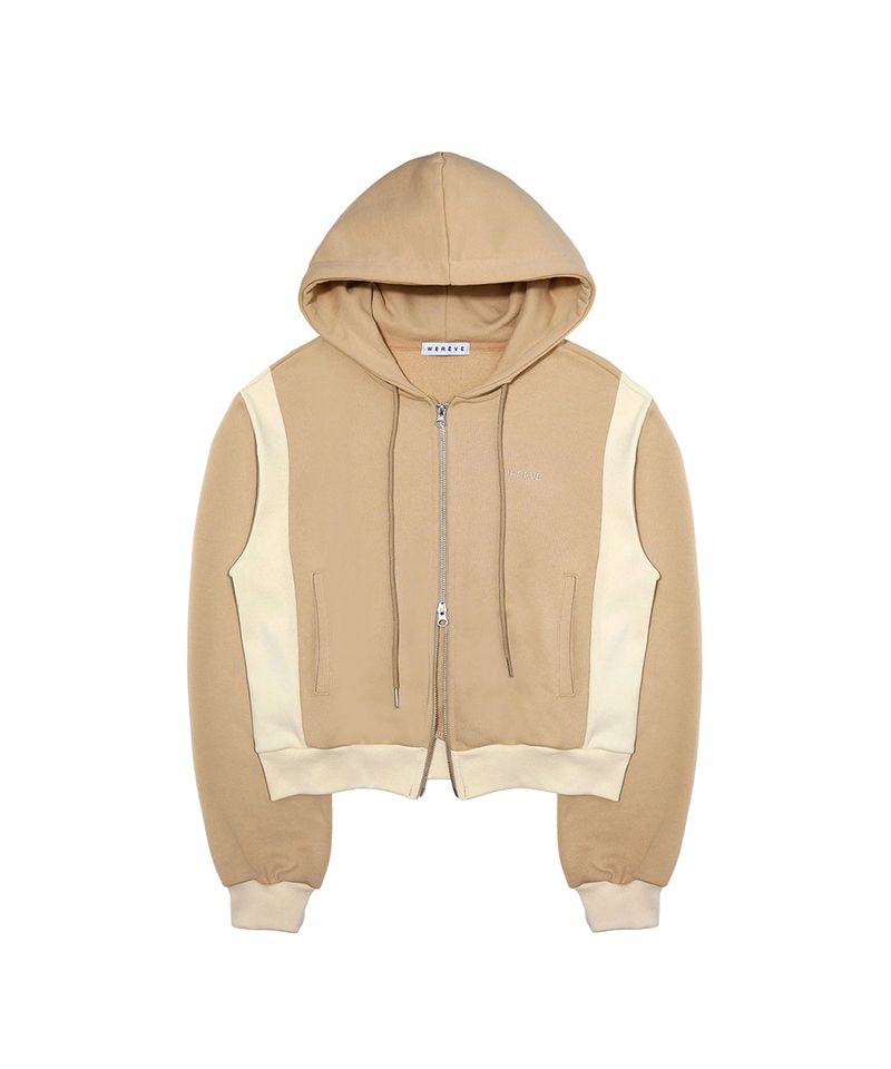 WEREVE(ウィレブ)の「side-rib zip-up hoodie_beige/cream(Tops)」