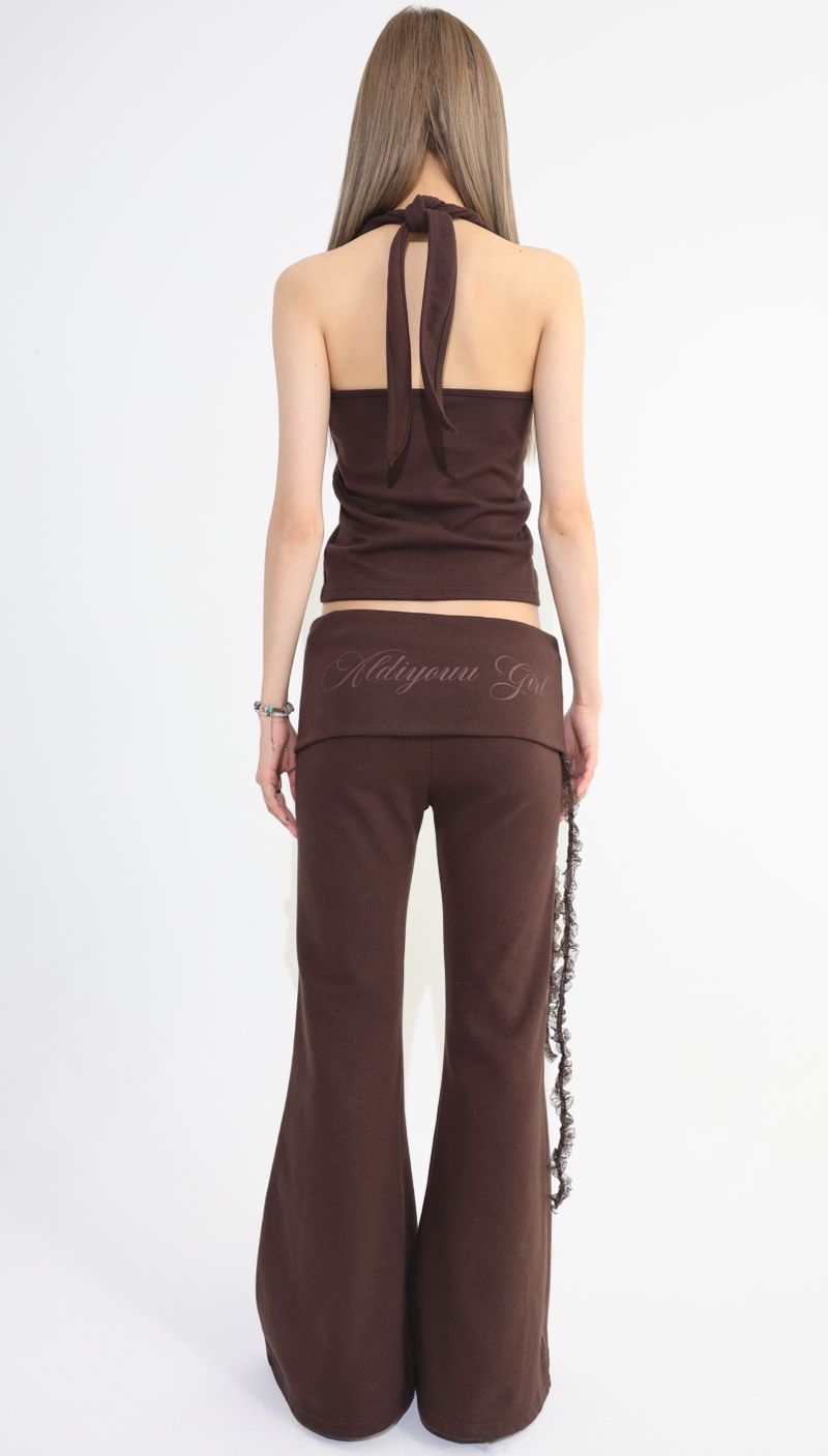 Lace flared pants - Brown
