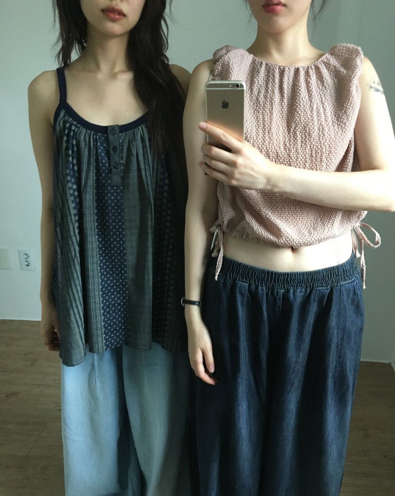 Humming Patchwork sleeveless (2color)