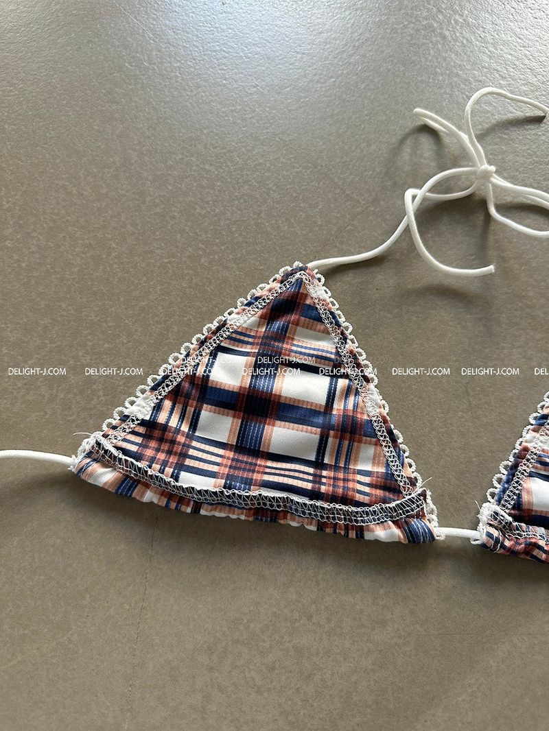 checkered corset bikini