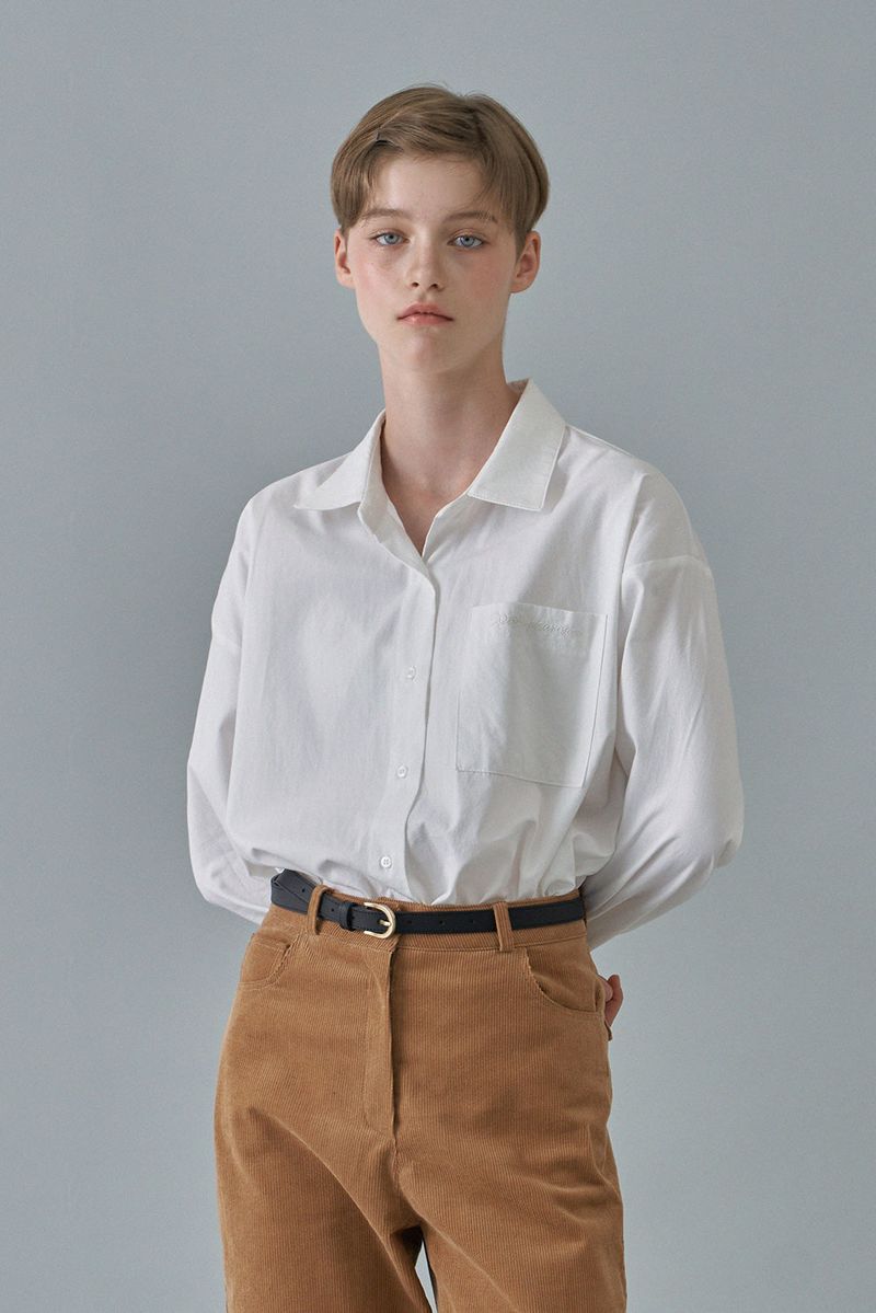 Oxford logo shirt_ivory