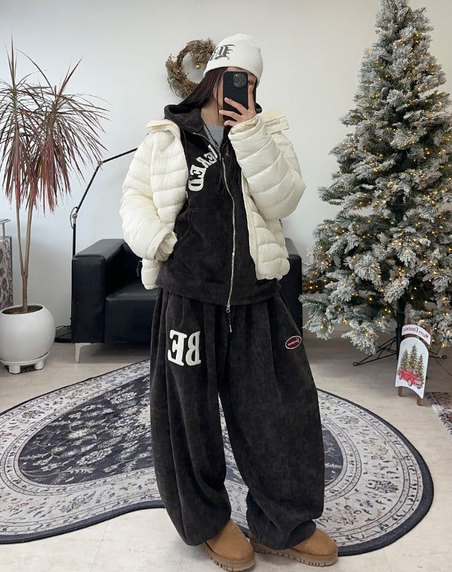 Ruth Velour Patch Hooded Zip-Up