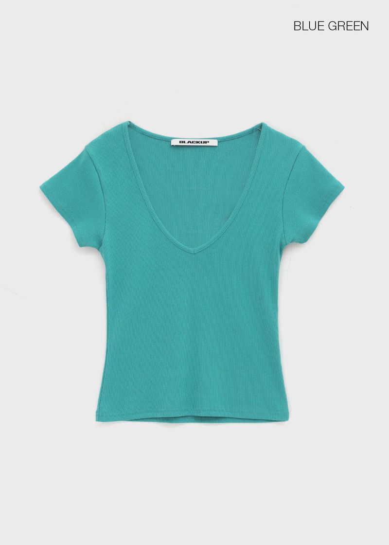 [MADE] Dutsbi Deep V-Neck Short Sleeve Top