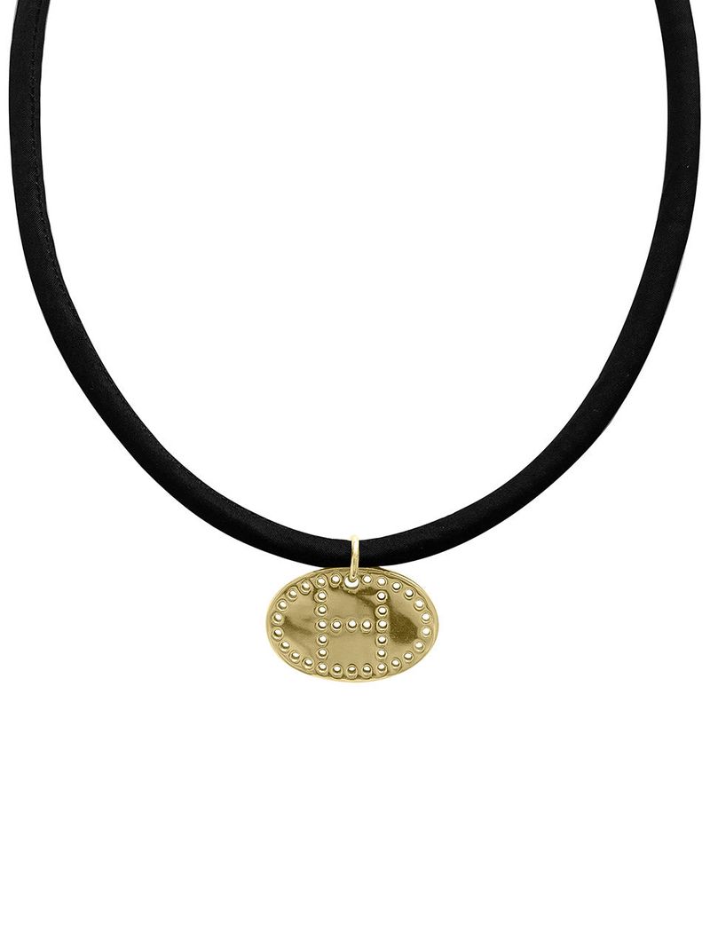 Hole Detail Initials Necklace