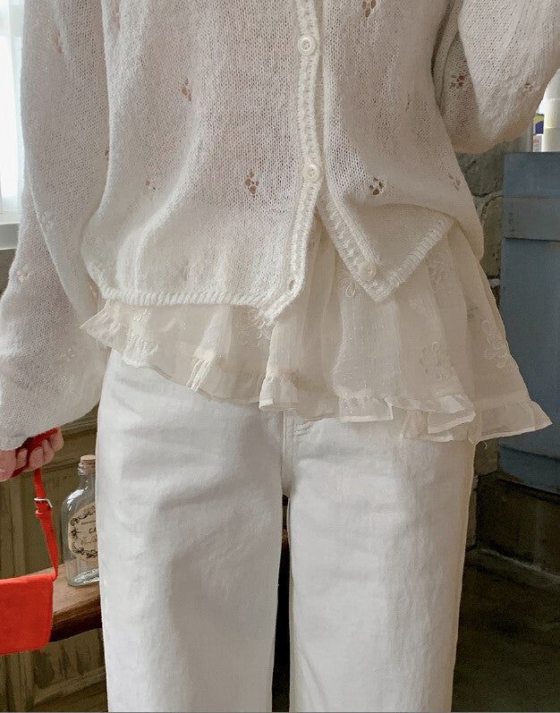 SHOPPERLAND（ショッパーランド）の「Frill See-through Wrap Skirt + Scrunchie Set (2color)（Skirts）」
