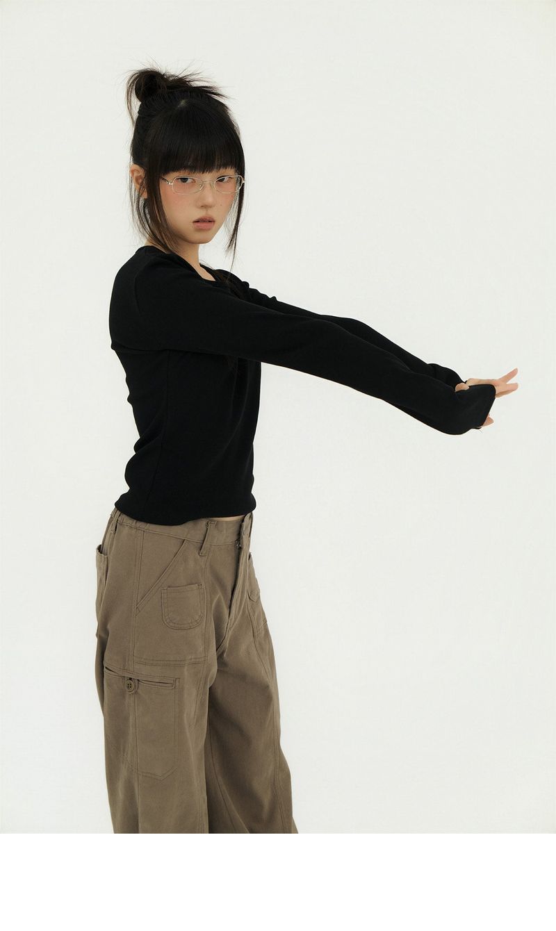 MINI POCKET WIDE COTTON PT BEIGE
