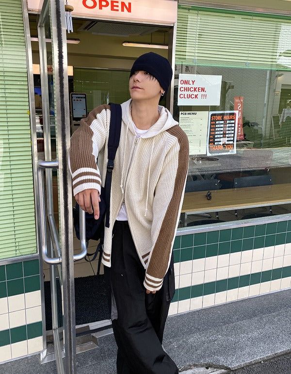 HOLY IN CODE(ホーリーインコード)の「No.0390 varsity hood KNIT zip-up (3color)(Tops)」