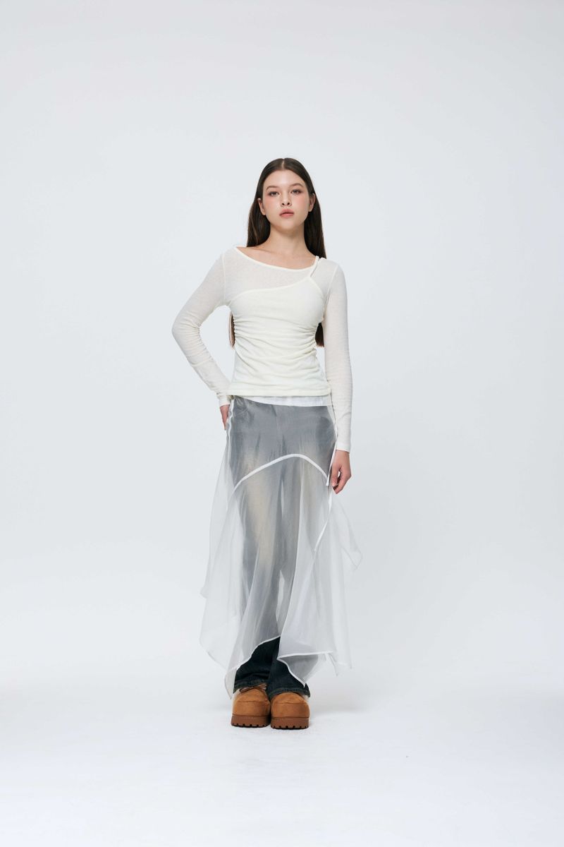 MUREN SHIRRING TOP / IVORY