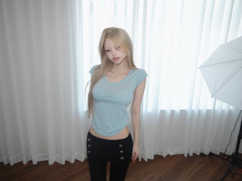 viviana corset cubic tee(4 color)