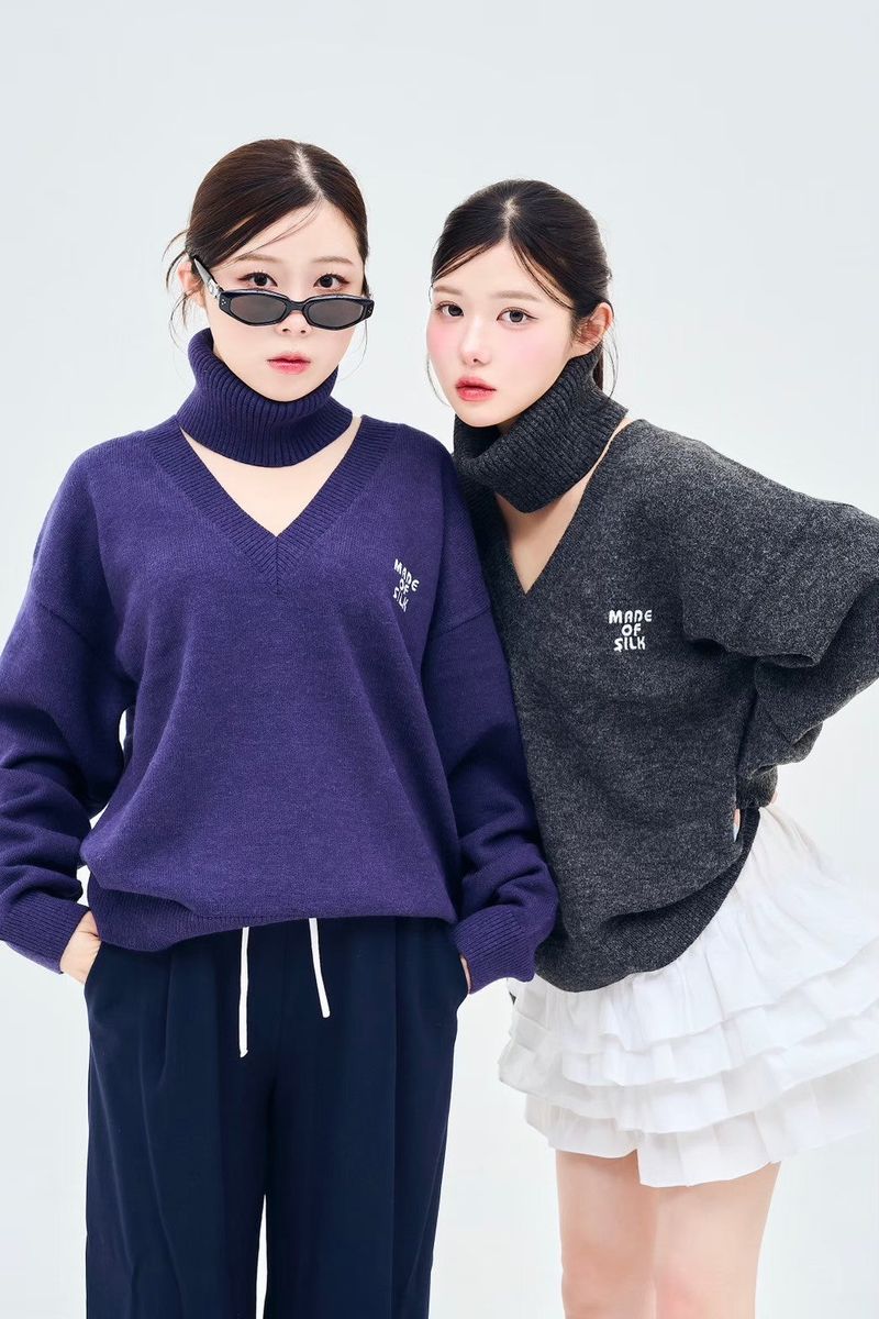 Neck warmer V knit