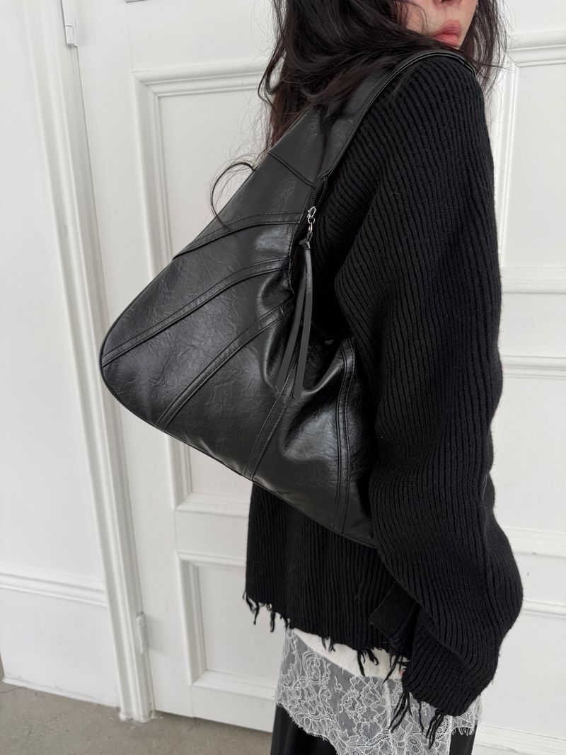 Leather Mush Bag (black)