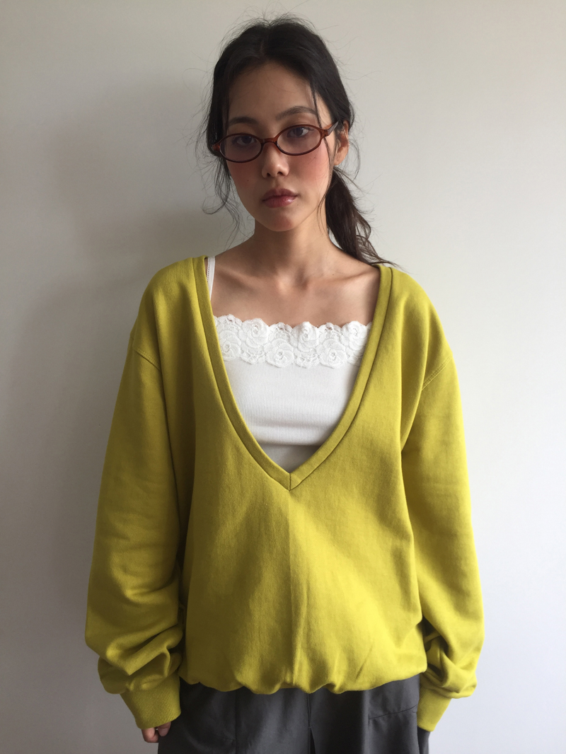 Lancol Deep V-Neck Sweatshirt (3color)