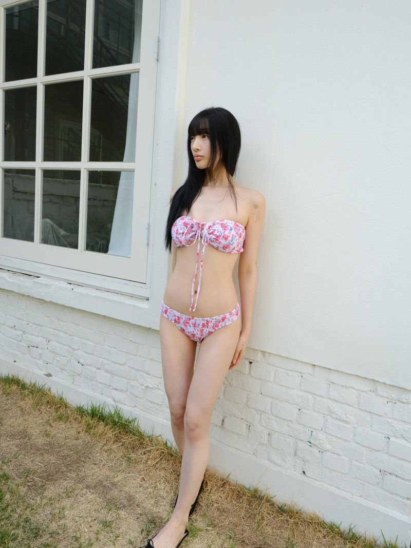 pink floral bikini