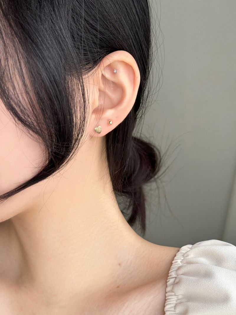 [3 set] ビッグリボンピアスセット