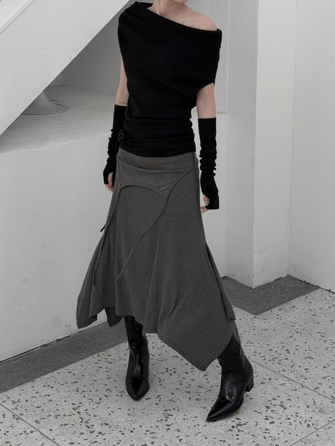3-piece set Unbalanced hand warmer one-off tee