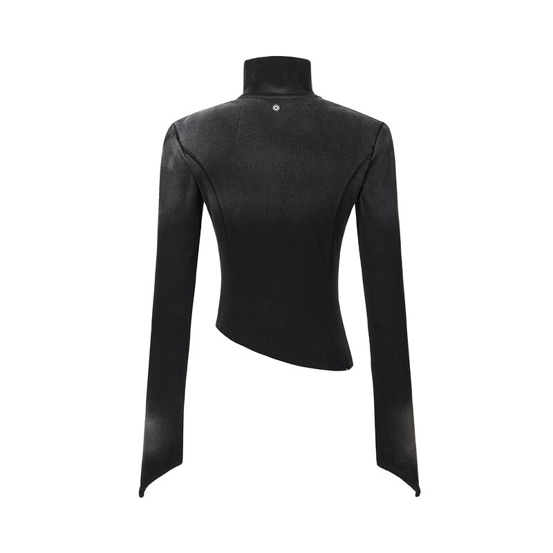 [24SS LSD COLLECTION] Bleach Washing Unbalanced Cotton Top_Black