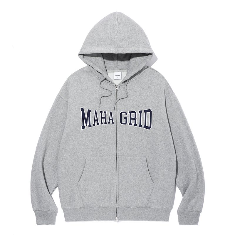 mahagrid（マハグリッド）の「アップリケ ジップアップ フーディ（トップス）」