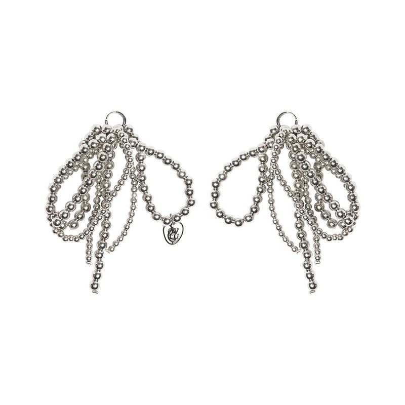 Silver Beads Shoe Charm