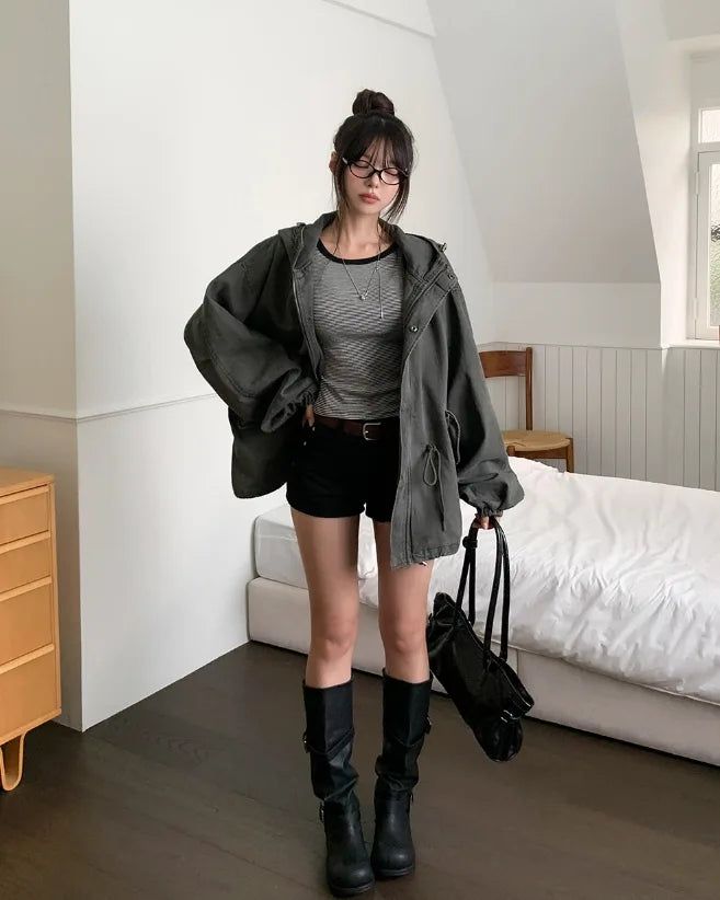 Whip Side Pocket Cotton Shorts