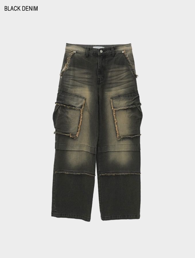 Franken cargo denim pants