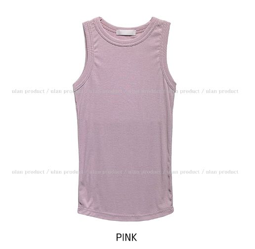 [U-BASIC] Skin Round Soft Ribbed Sleeveless
