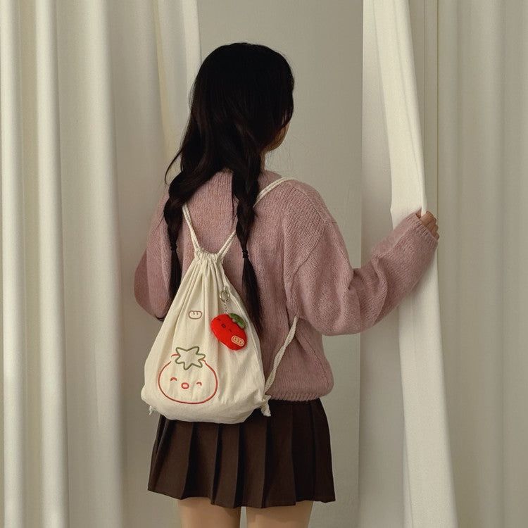 String Backpack - Tomato