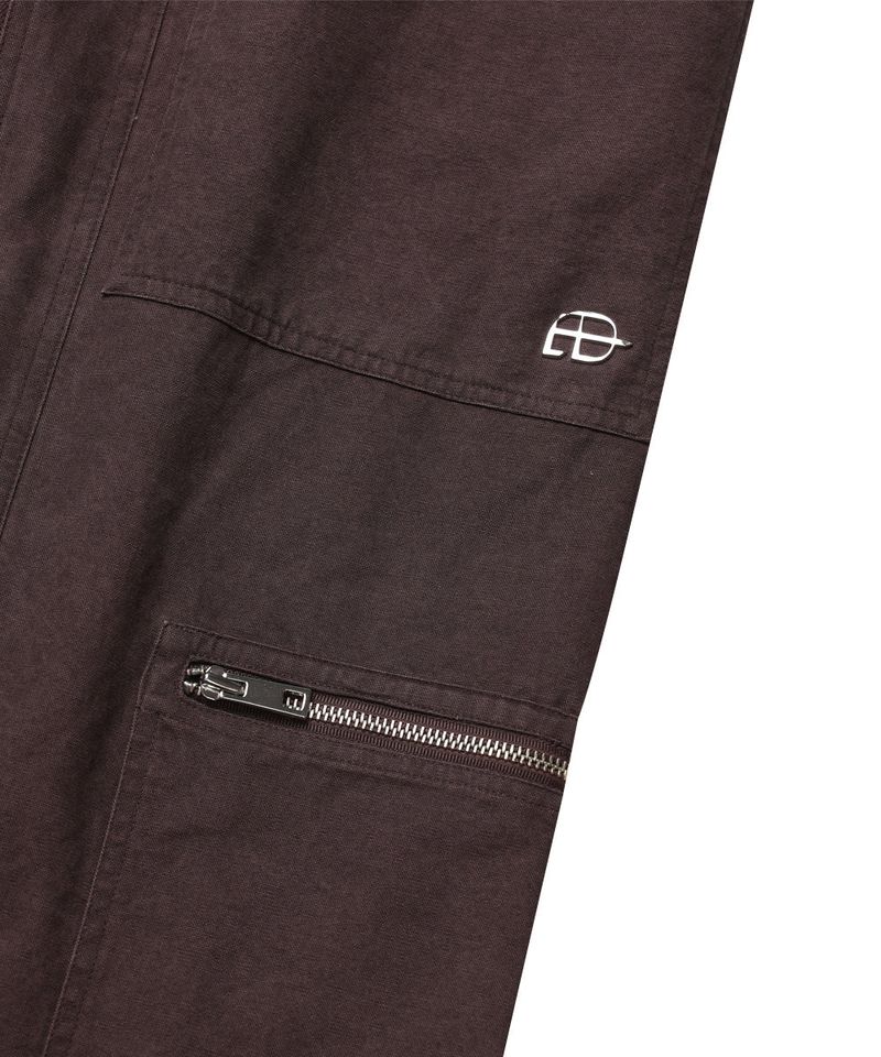 WASHED 2WAY ZIP SKIRT_BROWN