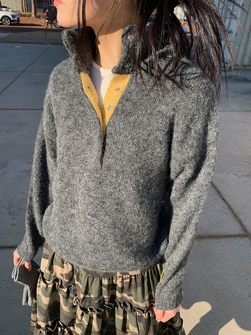 HENLEY ANORAK SWEATER (5C)