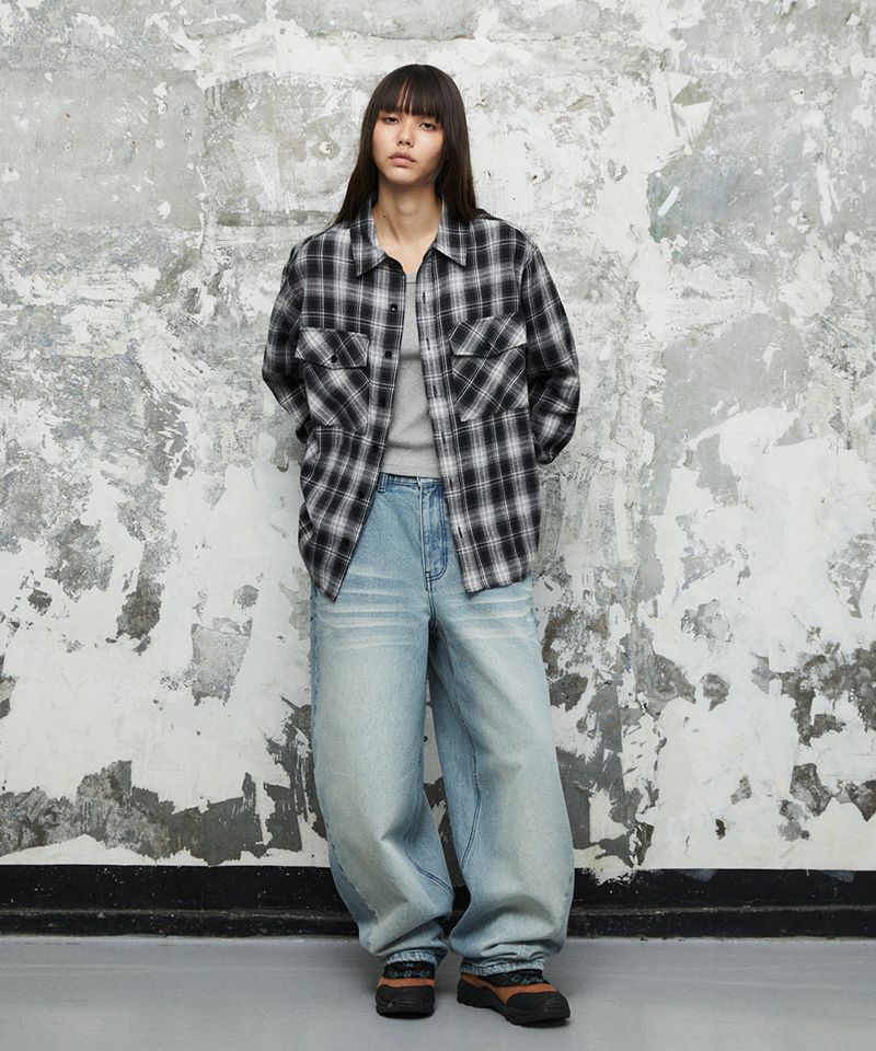 WASHED POCKET DENIM PANTS_BLUE
