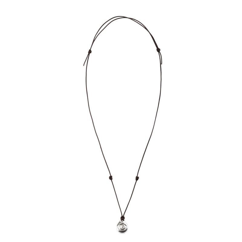 N.024/SHELL LEATHER NECKLACE_BROWN