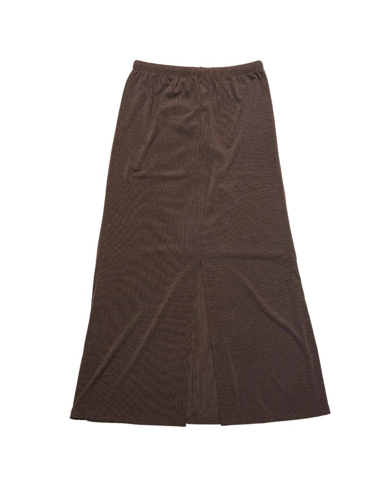  RAW EDGE LONG SKIRT (BROWN) WOMENS