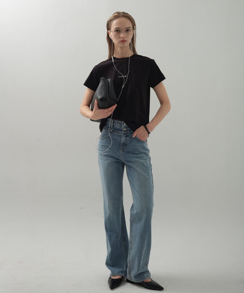 Loventina（ラヴェンティナ）の「Double Waist Denim_Blue（Pants）」