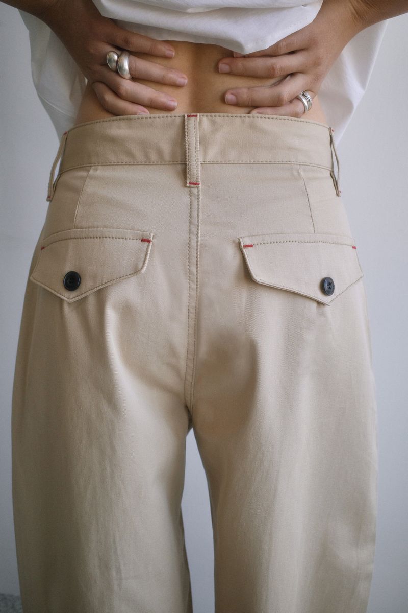 26SS★ WRAP CURVED COTTON TROUSER