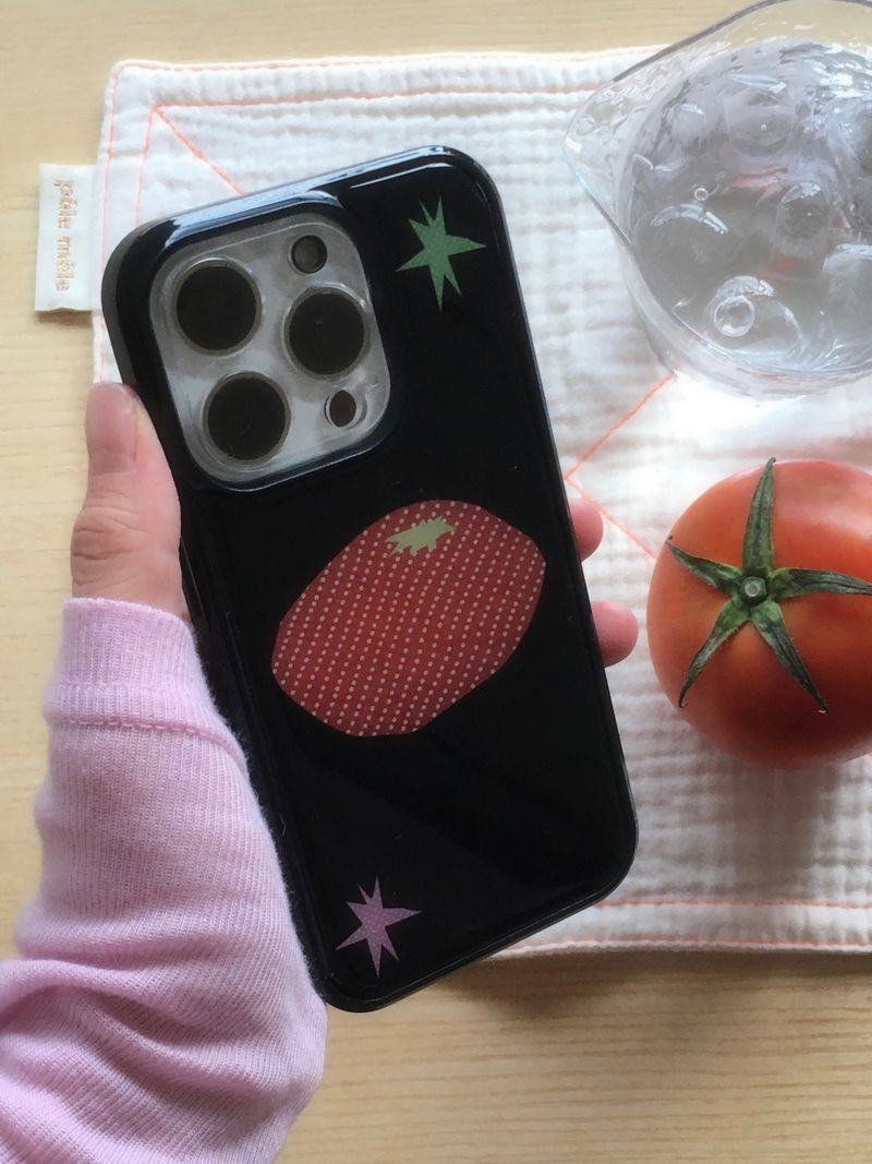 トマトグラスバンパーケース( Black )