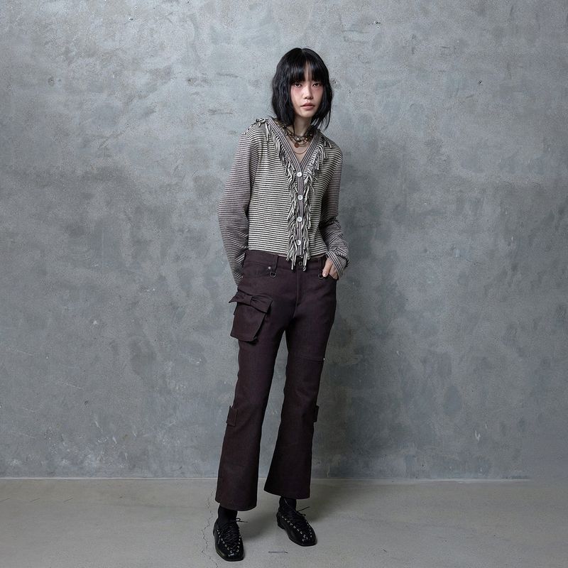 RIBBON POCKET ANKLE PANTS