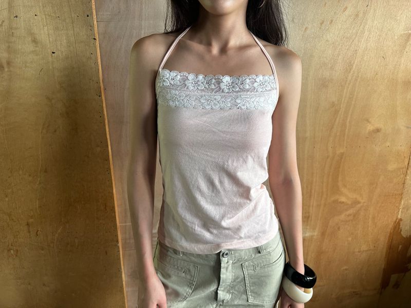 flower lace halter top