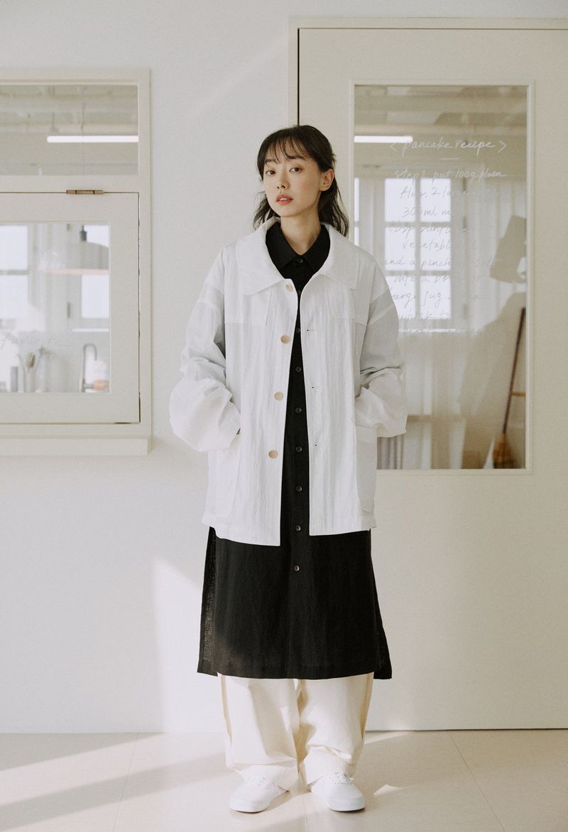 unisex duffle jacket white