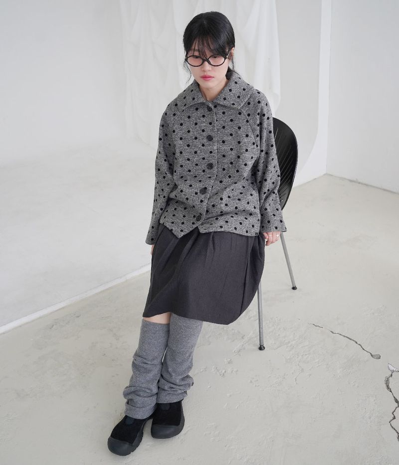 [fiebre] DOT WOOL SHORT COAT