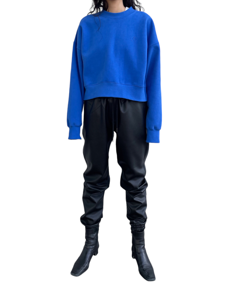 エンボスクロップドスウェット / Emboss Cropped Sweat-BLUE