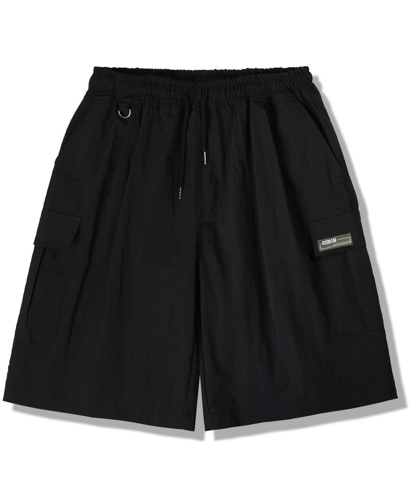 GUBIN（グビン）の「PATCH POINT NYLON CARGO HALF PANTS - BLACK（Pants）」