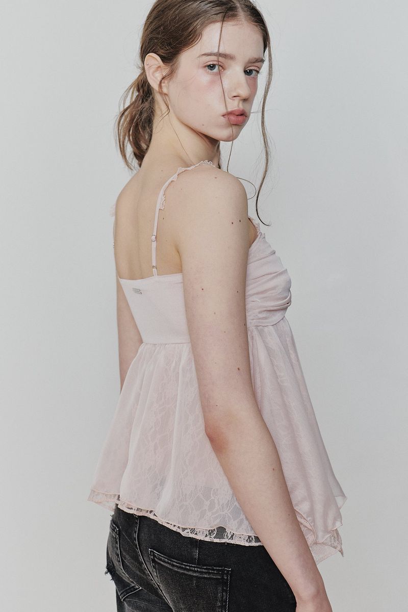 ROSE SHIRRING TOP pink