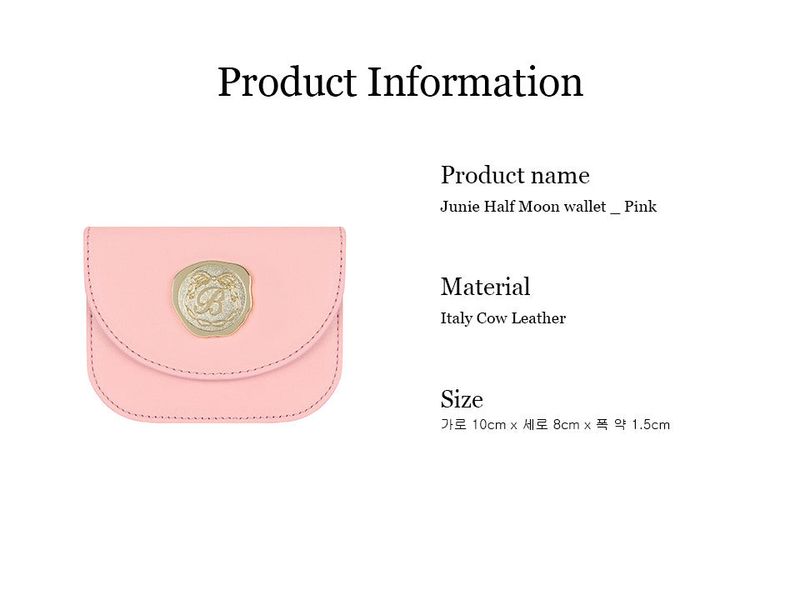 Golden Envelope Cow Leather Wallet ( Pink )
