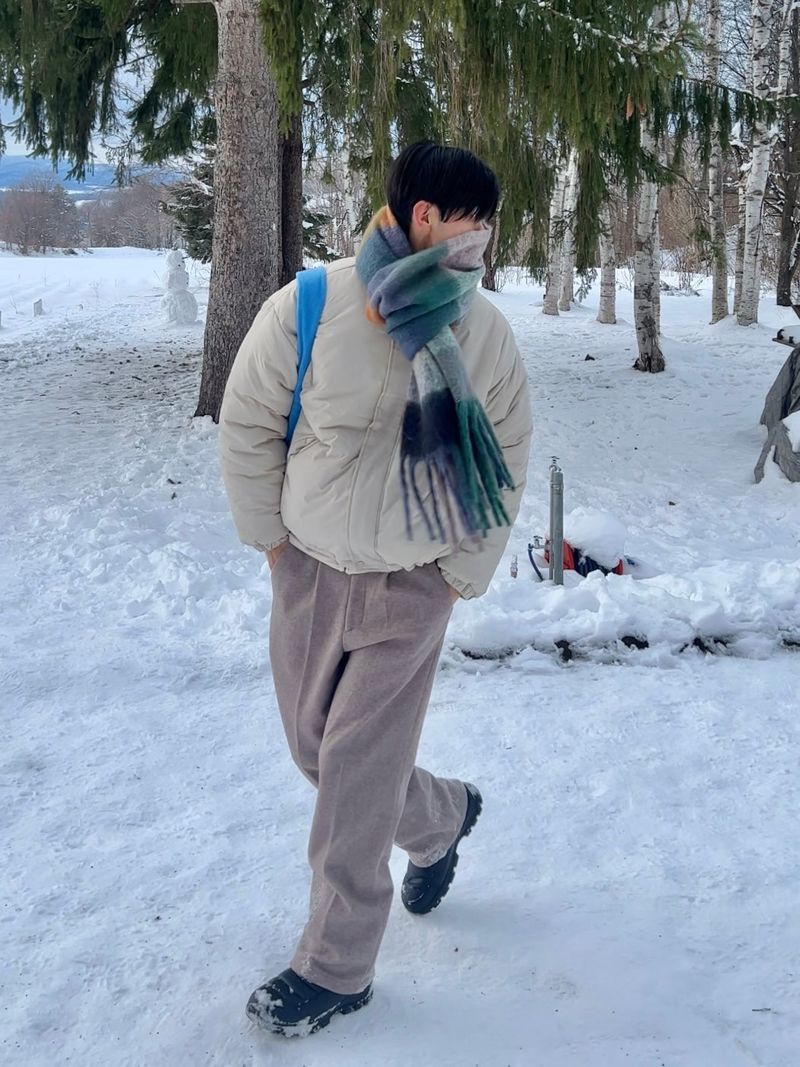 Snowflake long check muffler