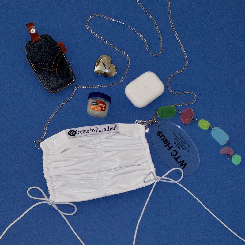 mimi bag (White) + silver chain 