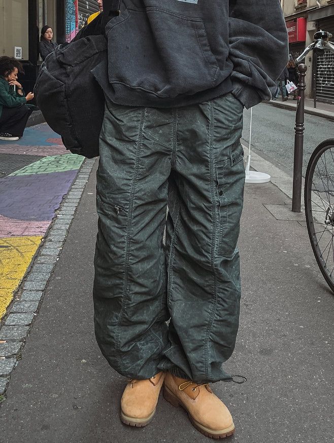 Piper shirring nylon jogger pants