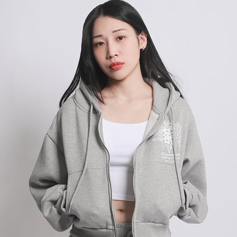 overworks（オーバーワークス）の「CHRYSTHEMUM HOODIE ZIP UP (GREY)（Tops）」