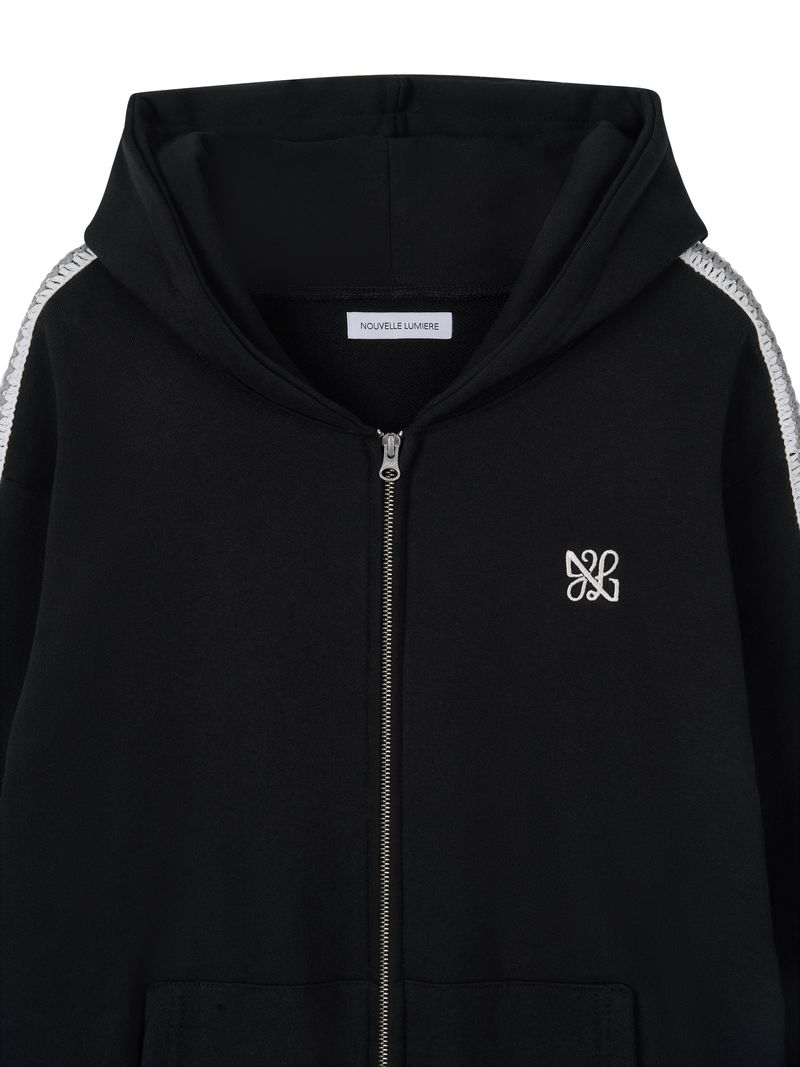 Asel Hooded zip-up Arc Black