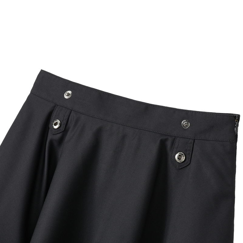 Asymmetric Unbalanced Layered Skirt - BLACK